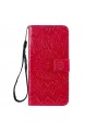 Nancen Compatible with Handyhülle LG Stylo 5 Hülle Flip-Case Handytasche - Standfunktion Brieftasche und Kartenfächern - Sun Flower - Red