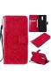 Nancen Compatible with Handyhülle LG Stylo 5 Hülle Flip-Case Handytasche - Standfunktion Brieftasche und Kartenfächern - Sun Flower - Red