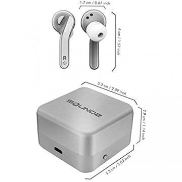 oneo In-Ear Headphones Wireless Earplugs with Charging Case | Lightweight Bluetooth 5.0 Earphones | Sweat-Proof Auto Pairing Stereo Surround - White