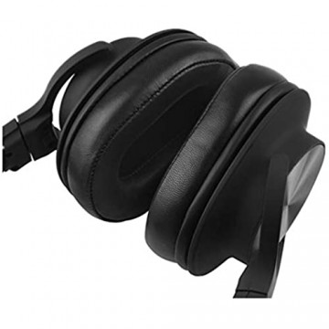 Replacement Sheep Leather Foam Ear Pads Cushions for Audio-Technica ATH-MSR7 ATH-M50x for Sony MDR-7506 MDR-V6 (Black)