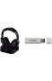 Thomson Funk Kopfhörer mit Ladestation Over-Ear Headset Headphones mit PLL-System (Reichweite 100 m 863 MHz) schwarz & Intenso Ultra Line 128 GB USB-Stick USB 3.0 Silber