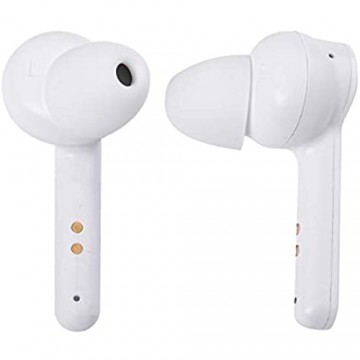 Trevi HMP 0H12E0701 AIR Bluetooth-Kopfhörer mit eingebautem Mikrofon und Touch-Steuerung leicht und komfortabel Tasche/Ladestation wiederaufladbare Lithium-Akkus Weiß