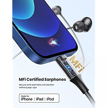 UGREEN Lightning Kopfhörer mit MFi-zertifiziertes Mikrofon Ohrhörer kompatible mit iPhone 12 Mini Pro Max iPhone SE 11 Pro Max XR XS 8 7 Plus iPad iPod