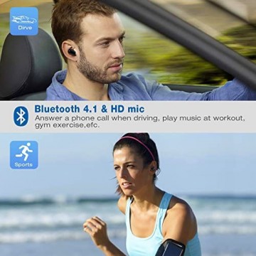 XQ-HD Bluetooth V4.2 Ohrhörer kabellos wasserdicht schweißfest Geräuschunterdrückung Sport-Mini-Kopfhörer mit Mikrofon passend für iPhone und Android-Geräte Radfahren Fahren (1 Stück)