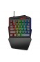 Docooler HXSJ Tastatur mit einer Hand 35 Tasten mit Tastatur für Spiele mit Hintergrundbeleuchtung ergonomisches Design und Anti-Ghost Taste