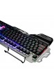 Festnight 7pin PK-900 Gaming Tastatur RGB Hintergrundbeleuchtung Computer-Tastatur mit Handy-Halter Handballenauflage Silber