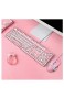Gaming-Tastatur Retro-Punk-Schreibmaschine Blaue Schalter weiße Hintergrundbeleuchtung USB-Kabel für PC-Laptop-Desktop-Computer mechanische Tastatur für Spiel und Büro (Pink-Tastatur + Maus)