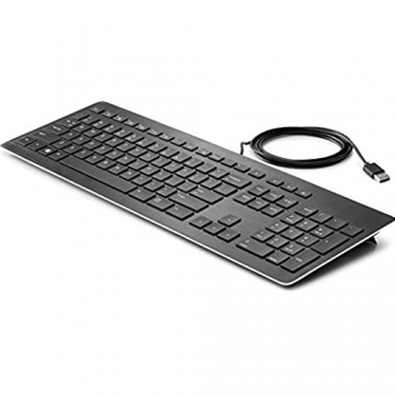 HP Premium USB-Tastatur - Tastaturen (Standard Verkabelt USB Membran-Schlüsselschalter Schwarz)