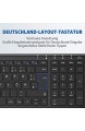 iClever 2.4G Tastatur Kabellos Deutsches Layout Aluminium Lightweight Slim Wireless Keyboard QWERTZ Layout für Computer/Desktop/PC/Laptop/Oberfläsche/Smart TV und Windows 10/8/7/Vista/XP