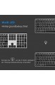 Jelly Comb Kabellose Wiederaufladbar Tastatur Bluetooth Beleuchtete Funktastatur mit 3 Kanälen für Windows System/Mac System/IOS/Android System Metall Grau und Schwarz