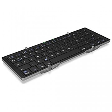 KeySonic KSK-3023BT (DE) Kabellose Bluetooth-Tastatur für Android/Windows Mobile/iOS 2-fach klappbar integrierter Akku (schwarz)