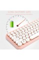 Kombination aus Bluetooth-Tastatur und -Maus 2 4-GHz-Wireless-Tastatur und kabelgebundener RGB-Maus + Mauspad mit Hintergrundbeleuchtung 84 Tasten Retro-Stil. Geeignet für Heim und Büro (Pink)