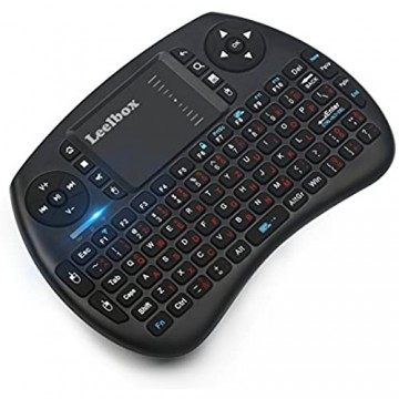 Leelbox (Sonderangebotswoche) Mini drahtlose Tastatur mit Touchpad Maus 2 4Ghz Mini Wireless Keyboard Mini USB Tastatur geeignet alle Gerät was mit USB Port (Qwert deutsches Tastaturlayout)