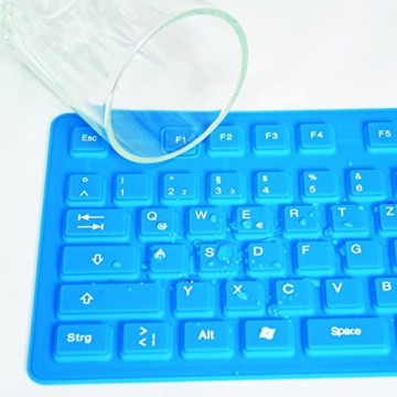 LogiLink Tastatur Flexibel Wasserfest USB mit PS/2 blau