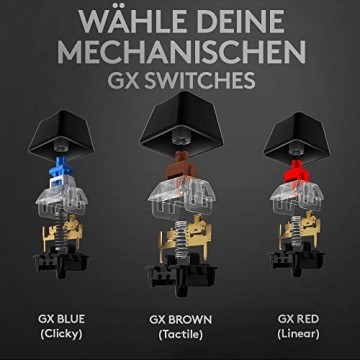 Logitech G512 Mechanische Gaming-Tastatur RGB-Beleuchtung Taktile Switches Programmierbare F-Tasten USB-Port Zusätzliche USB-Durchschleife Aluminium-Legierung Deutsches QWERTZ-Layout - Schwarz