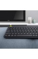 Logitech K400 Plus Kabellose TV-Tastatur mit Touchpad 2.4 GHz Verbindung via Unifying USB-Empfänger Programmierbare Multimedia-Tasten Windows/Android/ChromeOS Englisches QWERTY-Layout - schwarz