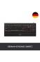 Logitech K740 Kabelgebundene Tastatur USB-Anschluss Hintergrundbeleuchtete Tasten PerfectStroke Feature Schlankes Design Weiche Handballenauflage PC/Laptop Deutsches (QWERTZ-Layout) schwarz