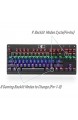 MechanicalEagle Z-77 Mehrfarbige mechanische Tastatur mit Hintergrundbeleuchtung Keine Zugschnur kabelgebunden mit blauen Schaltern – DIY austauschbare Schalter – Schwarz