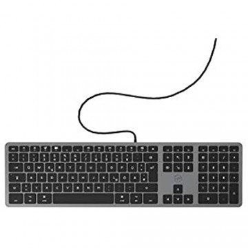 Mobility Lab ML311883 wired Tastatur mit dem Deutschen QWERTZ Tastaturlayout für Mac – Schwarz/Grau