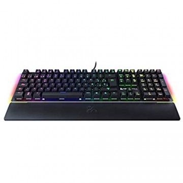Newskill Serike Switch Blue - Mechanische Gaming-Tastatur mit Handgelenkstütze (Tasten mit Makro-Aufnahme 20 RGB-Leuchtmodi) - Schwarz