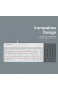 Perixx PERIBOARD-409 U Mini USB Tastatur kabelgebunden Kleines Praktisches Format 1 80m Kabel Weiß QWERTZ Deutsches Layout