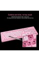 Pink/Schwarz/Lila Tastatur USB-verdrahtete ultradünne ergonomische Tastatur niedliche Cartoon-Gaming-Tastatur für PC Laptop Desktop Computer für Spiel und Büro(Rosa)