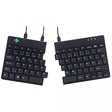 R-Go Tools Split Ergonomische Tastatur QWERTZ (DE) Schwarz Drahtgebundenen