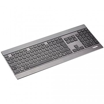 Rapoo E9270P kabellose Tastatur Wireless (5 GHz) via USB flaches Aluminium Design Full-size Multimedia-Touch Tasten DE-Layout QWERTZ schwarz