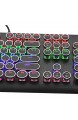 Retro-Tastatur für Schreibmaschine runde Tasten Regenbogenfarben LED-Hintergrundbeleuchtung volle Größe mechanische Tastatur mit Outemu-Schalter K-600 schwarz (brauner Schalter)
