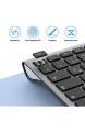 seenda 2.4 G Leise Kabellose Tastatur QWERTZ Deutsches Layout mit Ziffernblock kompatibel mit PC Laptop und Android TV Space Grau