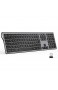 seenda 2.4 G Leise Kabellose Tastatur QWERTZ Deutsches Layout mit Ziffernblock kompatibel mit PC Laptop und Android TV Space Grau