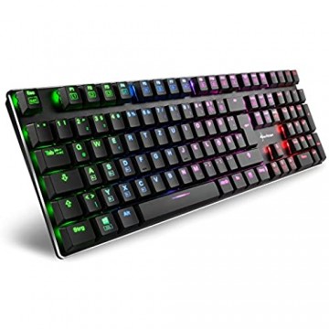 Sharkoon PureWriter RGB Mechanische Low Profile-Tastatur (RGB Beleuchtung rote Schalter flache Tasten Beleuchtungseffekte abnehmbarem USB Kabel) schwarz