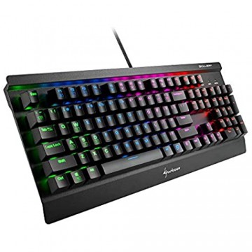 Sharkoon Skiller Mech SGK3 Mechanische Gaming Tastatur (mit RGB-Beleuchtung blaue Schalter N-Key-Rollover 1000 Hz Polling Rate) US-Layout