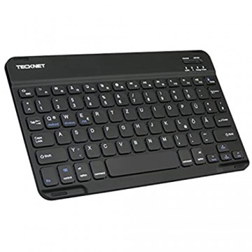 TECKNET Bluetooth Tastatur Ultra Dünn Wireless Keyboard Deutsches Layout QWERTZ Bluetooth 3.0 Kabellose Tastatur für Windows Mac iOS Android