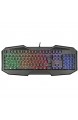 Trust GXT 830 Avonn Gaming Tastatur (Regenbogenwellen-Beleuchtung 12 Media-Tasten QWERTZ Deutsches Tastaturlayout)