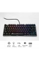 Z-88 Kleine Mechanische Tastatur Rote Switches RGB LED-Beleuchtung 80% Gaming Tastatur 81 Tasten US-Layout Keyboard Schwarz (QWERTY)