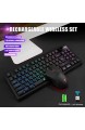 ZJFKSDYX Wiederaufladbare RGB Wireless Gaming Tastatur 2.4G + Wired Dual Mode Full Key konfliktfrei wasserdicht leise Lange Standby deutsches Layout (Black Set)