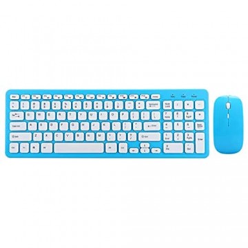 Annadue Drahtloses Maus- und Tastatur Set Tablet Tastatur Gaming Tastatur Büro- und Spieletastatur (Ergonomischer Neigungswinkel Stilvoll und Einfach).(Blau)