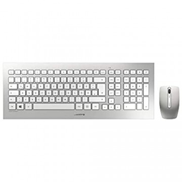 CHERRY DW 8000 RF Wireless QWERTZ Deutsch Silber Weiß Tastatur - Tastaturen (Standard Kabellos RF Wireless QWERTZ Silber Weiß Maus enthalten)