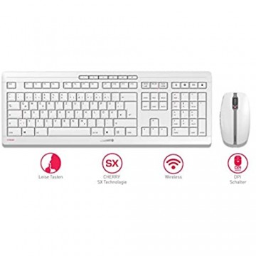 CHERRY Stream Desktop - Tastatur & Maus Set - kabellos - QWERTZ - deutsches Layout - weiß-grau JD-8500DE-0