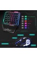 Einhand RGB Gaming Tastatur und Maus Kombination Ippinkan 35 Tasten Regenbogen-LED-Hintergrundbeleuchtung Ergonomisches Design Tragbarer Einhand-Gaming Tastatur