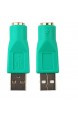 Erduo Leichte praktische USB-Stecker für PS2-Buchse Adapter Konverter für Computer PC Laptop Notebooks Tastatur Maus-Grün