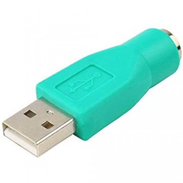 Erduo Leichte praktische USB-Stecker für PS2-Buchse Adapter Konverter für Computer PC Laptop Notebooks Tastatur Maus-Grün