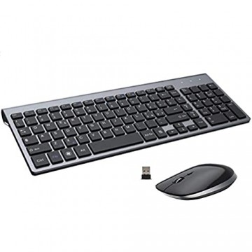 FENIFOX Wireless Tastatur Layout Italienisch und Maus 2 4 GHz USB Receiver QWERTY Italienisches Layout Kit Maus Wireless-Tastatur kompatibel mit PC/Mac/Windows/Tablet-Schwarz (schwarz)