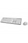 Hama Funk-Tastatur Maus Set (QWERTZ Tastenlayout kabellose ergonomische Maus 2 4GHz USB-Empfänger) Windows Keyboard Funkmaus-Tastatur-Set weiß silber