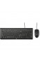 HP C2500 Bundle (H3C53AA) Tastatur und Maus mit Kabel (QWERTZ 1.200 dpi USB-Kabel 3 Tasten Scrollrad) schwarz