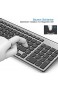 J JOYACCESS Tastatur Maus Set Kabellos 2.4G Ultra Dünne Funktastatur mit Maus Ergonomischer und Leise 2400DPI Optische Maus für PC/Laptop/Smart TV(QWERTZ Deutsches Layout) - Schwarz und Grau