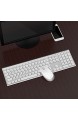Jelly Comb 2.4G Funk Tastatur und Maus Set Ultraslim Wiederaufladbare Tastatur mit Wireless Maus Fullsize Design QWERTZ Deutsches Layout für PC/Laptop/Computer/Smart TV Weiß und Silber