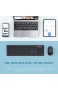 Jelly Comb Bluetooth Tastatur und Maus Multi-Gerät Dual Bluetooth und 2.4G Kabellose Tastatur Maus Ultradünn Wiederaufladbar Full-Size QWERTZ Funktastatur für Computer/Laptop/Tablet Schwarz