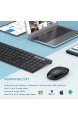 Jelly Comb Bluetooth Tastatur und Maus Multi-Gerät Dual Bluetooth und 2.4G Kabellose Tastatur Maus Ultradünn Wiederaufladbar Full-Size QWERTZ Funktastatur für Computer/Laptop/Tablet Schwarz